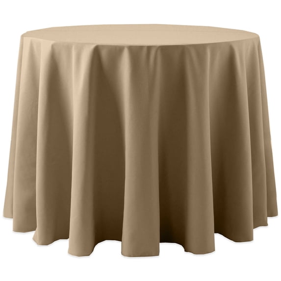 Ultimate Textile Spun Polyester 72-Inch Round Tablecloth - Toast Light Brown