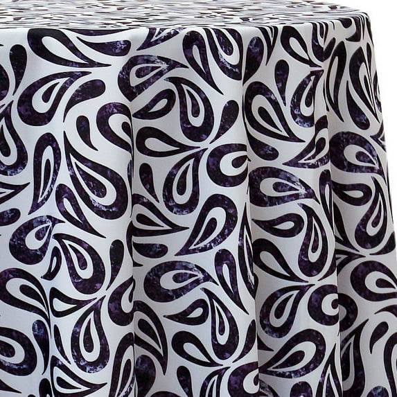 Ultimate Textile Textured Swirls 102-Inch Round Patterned Tablecloth