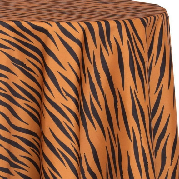 Ultimate Textile Tiger Animal Print 60-Inch Round Tablecloth