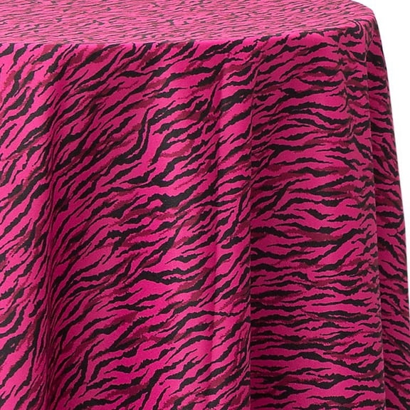 Ultimate Textile Tiger Animal Print Pink 60-Inch Round Tablecloth