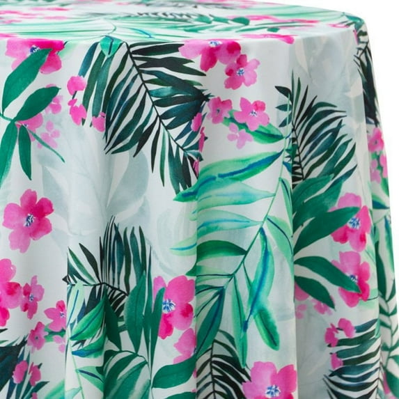 Ultimate Textile Tropica Floral120-Inch Round Patterned Tablecloth