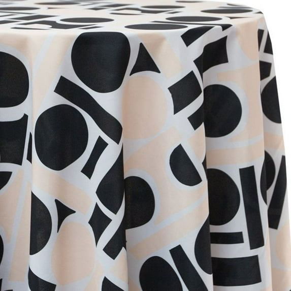 Ultimate Textile Unpuzzled Cream 90-Inch Round Patterned Tablecloth