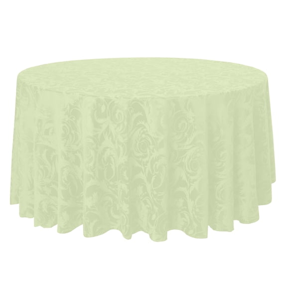 Ultimate Textile Vintage Damask Melrose 84-Inch Round Tablecloth Ivory Cream