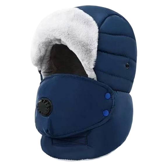 Thermal Trapper Hat for Cold Weather, Warm Winter Hat with Detachable Face Cover and Ear Flaps for Outdoor Activities, for Women and Men, Adjustable Fit