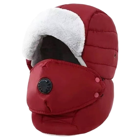 Thermal Trapper Hat for Cold Weather, Warm Winter Hat with Detachable Face Cover and Ear Flaps for Outdoor Activities, for Women and Men, Adjustable Fit