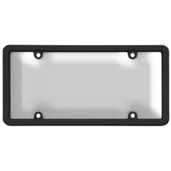 Ultimate Tuf Combo License Plate Frame and Bubble Shield, Black And Clear