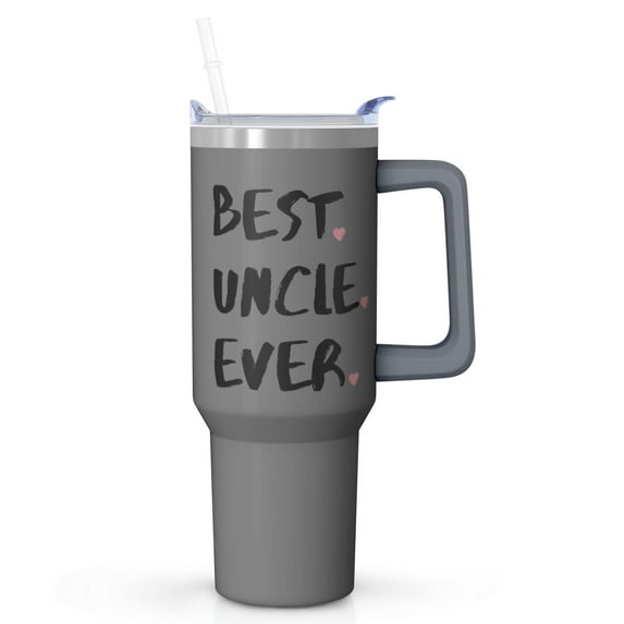 Ultimate Uncle Gift - 40 Oz Stainless Steel Tumbler with Lid & Straw, Insulated Cup, Niece Nephew Present for Birthday Father's Day