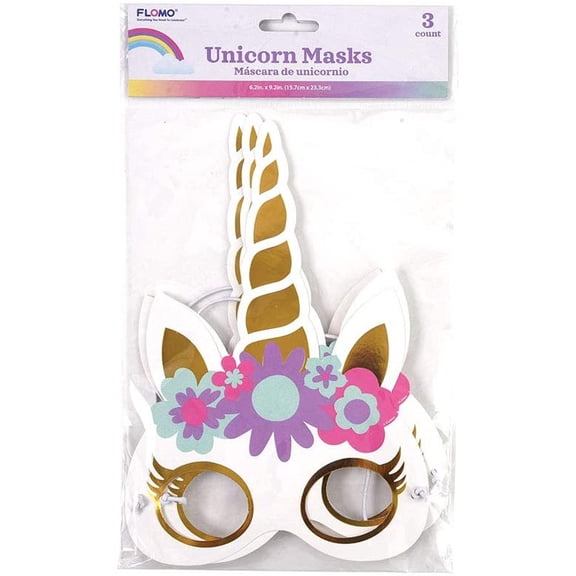 Ultimate Unicorn Party Supplies Set & Tableware Kit | Birthday Decorations, Games, Disposable Paper Plates, Cups, Napkins, Stickers, Treat Bags, and More! (Masks; 6 Pack)