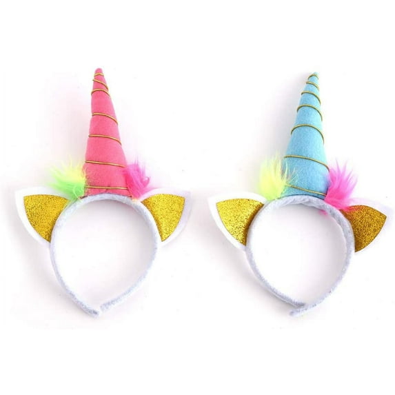Ultimate Unicorn Party Supplies Set & Tableware Kit | Birthday Decorations, Games, Disposable Paper Plates, Cups, Napkins, Stickers, Treat Bags, and More! (Unicorn Headbands)