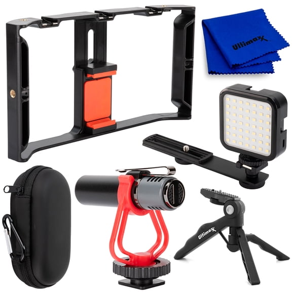 Ultimate Vlogging Filmmaking Bundle for iPhone and Android with Bluetooth Mic, Monopod and Rig Stabilizer