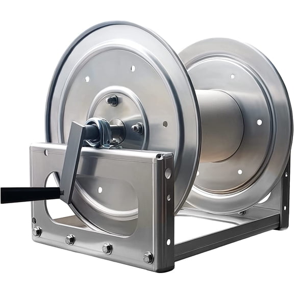 Ultimate Washer 3/8" x 250 Feet Aluminum Hose Reel for Hot/Cold Pressure Washers, 4000 PSI