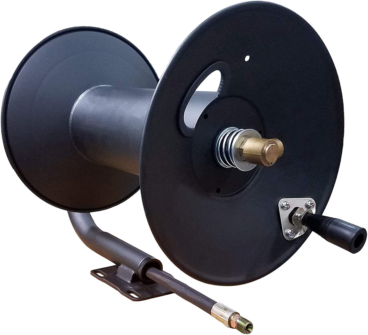 Ultimate Washer Skid or Wall Mount Super Heavy Duty Pressure Washer Hose Reel, 3/8In x 200FT Capacity, Air and Water, 4000 PSI