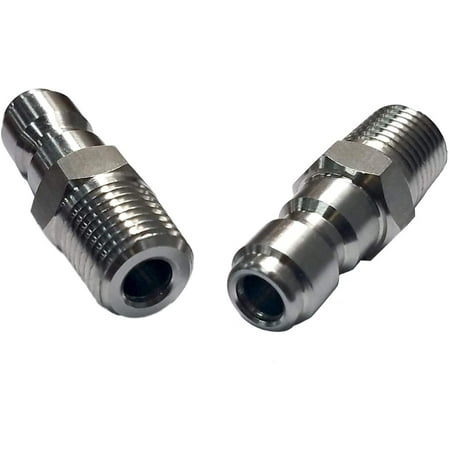 Ultimate Washer UW11-PW91A2 Pressure Washers 1/4-Inch Male Quick Connect Plug, Stainless Steel, 6000 PSI Rated, 2-Pack