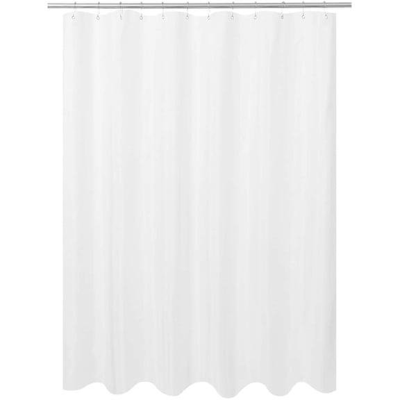 Ultimate Waterproof Fabric Shower Curtain or Liner, Machine Washable, Breathable Fabric TPU Lining Bath Tub Shower Liner, White, 72x72 inch