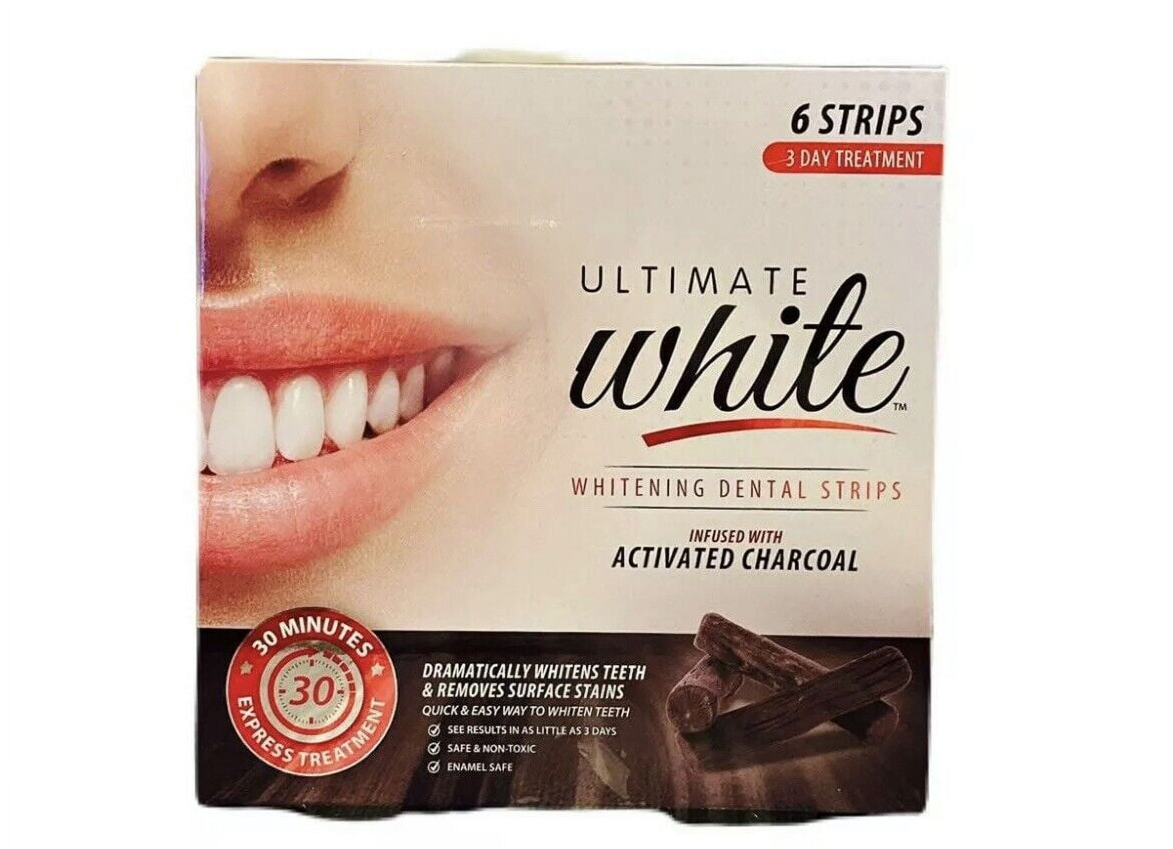 Ultimate White Whitening Dental Strips Infused With Activated Charcoal