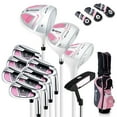 Ultimate Beginner Adult Women’s Golf Club Set with Rain Hood, Right Hand, Pink