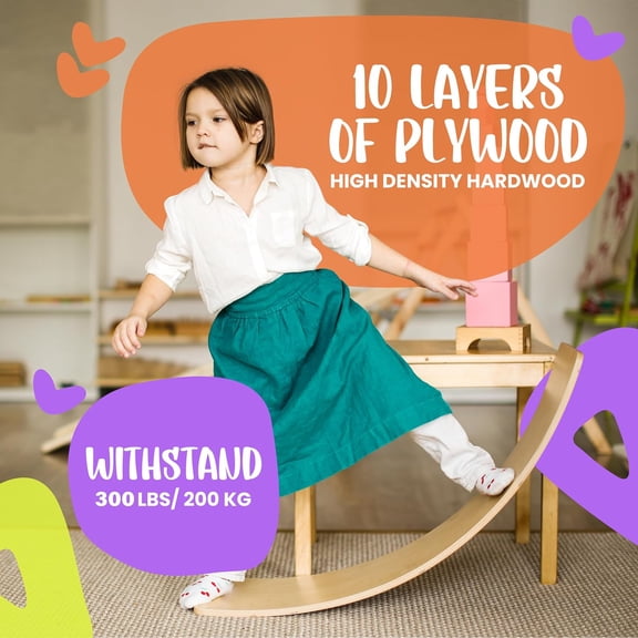 Ultimate Wooden Wobble Balance Board for Kids by  - Wooden Toddler Toys & Kids Rocker for Endless Play & Imagination