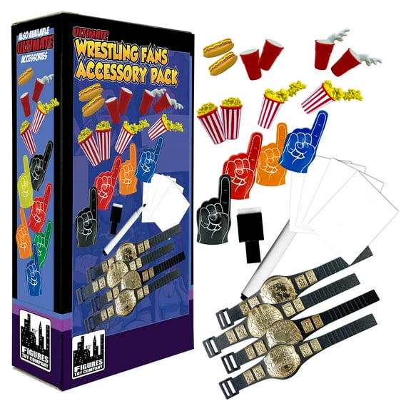 Ultimate Wrestling Crowd Fan Figures Accessory Pack for WWE & AEW Wrestling Figures