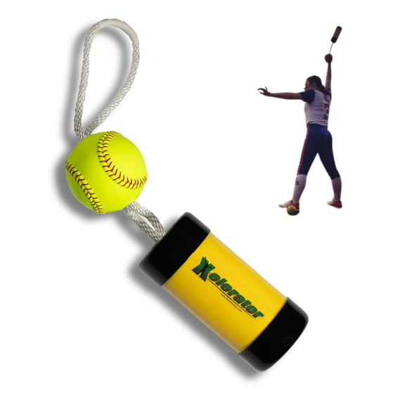 The Ultimate Xelerator Fastpitch Softball Pitching Trainer - 12" Premium Leather Ball, Improve Speed & Accuracy, Quick Warm-Ups, No Catcher Needed - Made in USA