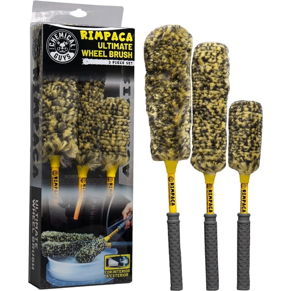 Ultimate wheel brush set - 3-piece wheel cleaning brush set, with soft-bristled brushes, suitable for cars, trucks, motorcycles, and RVs - safe for wheels, grilles, and tight areas