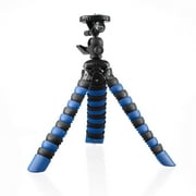 Ultimaxx 12” Blue Flexible Tripod With Wrap Around Legs & Quick Release Mounting Plate For All GoPro / Point & Shoot Cameras , DSLR’s Cameras & Camcorders & More