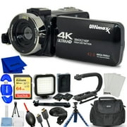 Ultimaxx 4K Ultra HD 42MP Camcorder Video Vlog Camera with LED Light Bundle