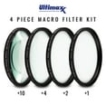 thumbnail image 1 of Ultimaxx 4PC Macro Close-Up Filter Kit (+1 +2 +4 +10 Diopter) - 58mm, 1 of 8