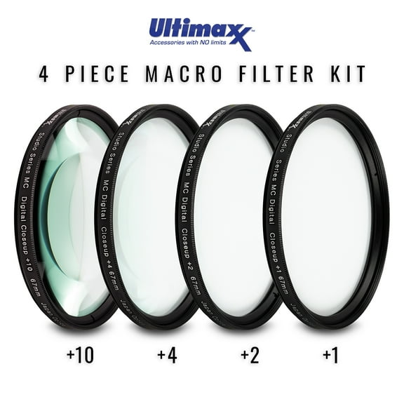 Ultimaxx 4PC Macro Close-Up Filter Kit (+1 +2 +4 +10 Diopter) - 72mm