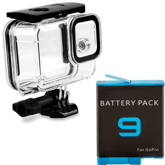 Ultimaxx 50M Underwater Housing for GoPro Hero 9 / 10 / 11 / 12 Action Cameras with Replacement Battery (3.85V 1720MAH)