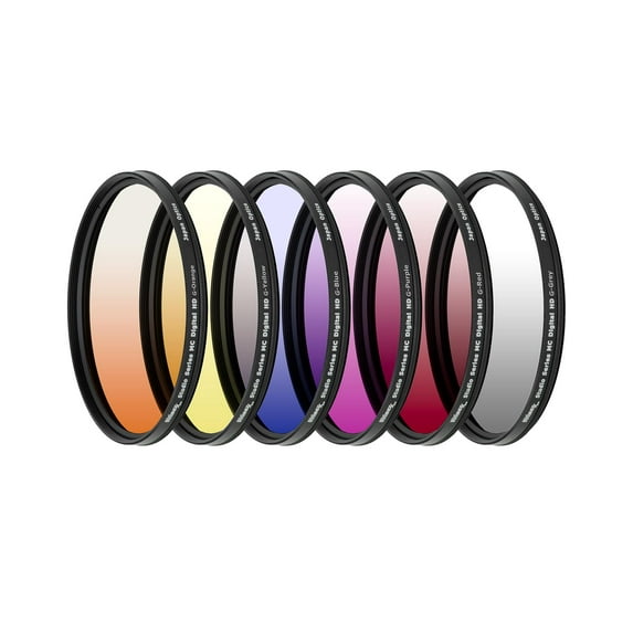 37mm 6 Piece Multi-Coated Professional Gradual Color Filter Kit with Protective Wallet