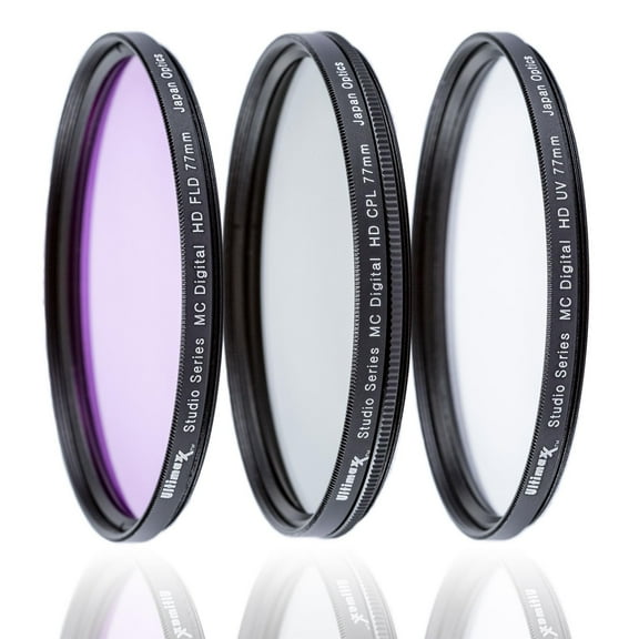 Ultimaxx 72mm 3-Piece Multi-Coated Professional High-Quality UV, CPL, FLD Filter Set Kit (UV, CPL, FL-D) for All DSLR Camera Lens with Same Filter Thread Size