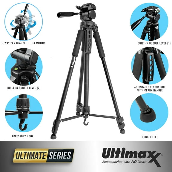 Ultimaxx 75" Professional Lightweight Tripod for Canon Nikon Sony