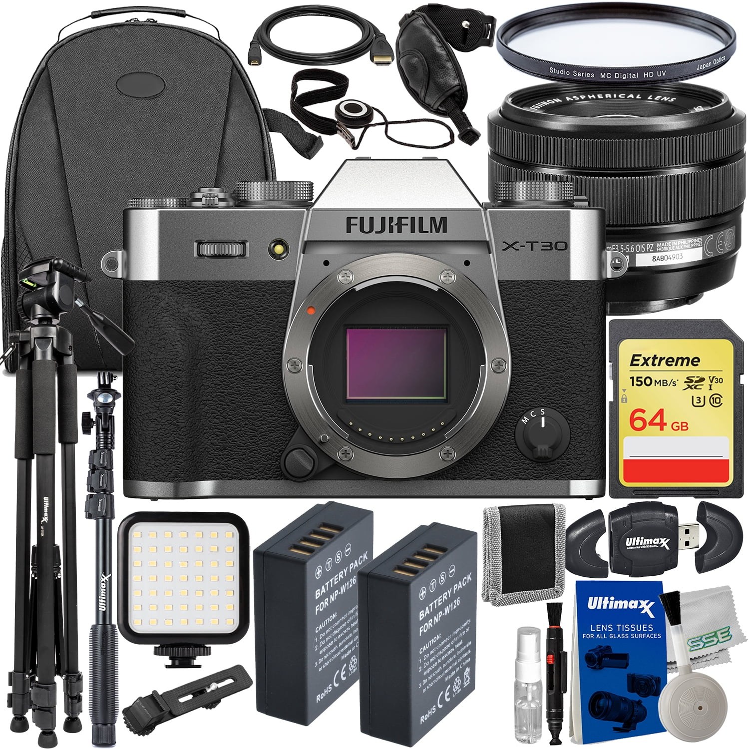 Ultimaxx FUJIFILM X-T30 II, 15-45mm Lens, 64GB Card, 2 Batteries