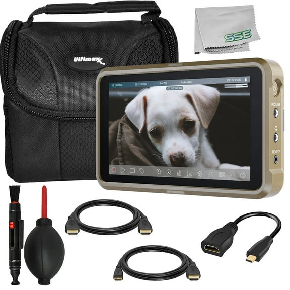 Ultimaxx Basic Atomos Ninja 5.2" 4K HDMI Recording Monitor Bundle - Includes: Water-Resistant Gadget Bag & More (10pc Bundle)