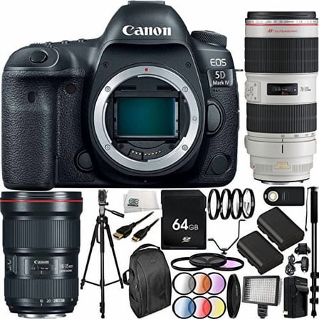 Ultimaxx Deluxe Canon EOS 5D Mark IV DSLR with 16-35mm III USM Lens & 70-200mm IS II USM Lens Bundle - Includes: 64GB Memory Card, 2x Batteries & So Much More (28pc Bundle)