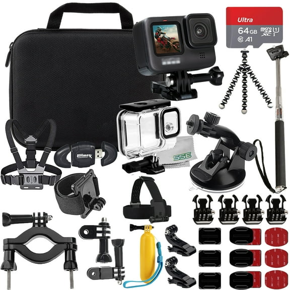 Ultimaxx Deluxe Hero 9 Bundle - Includes: Ultra 64GB Micro Memory Card, Premium Hard Case, Underwater Housing & Much More (32pc Bundle)