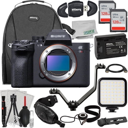 Ultimaxx Deluxe Sony a7R V Mirrorless Camera Bundle (Body Only) (International Model) - Includes: 2x 128GB Ultra Memory Cards, Spare Battery & Much More (26pc Bundle)