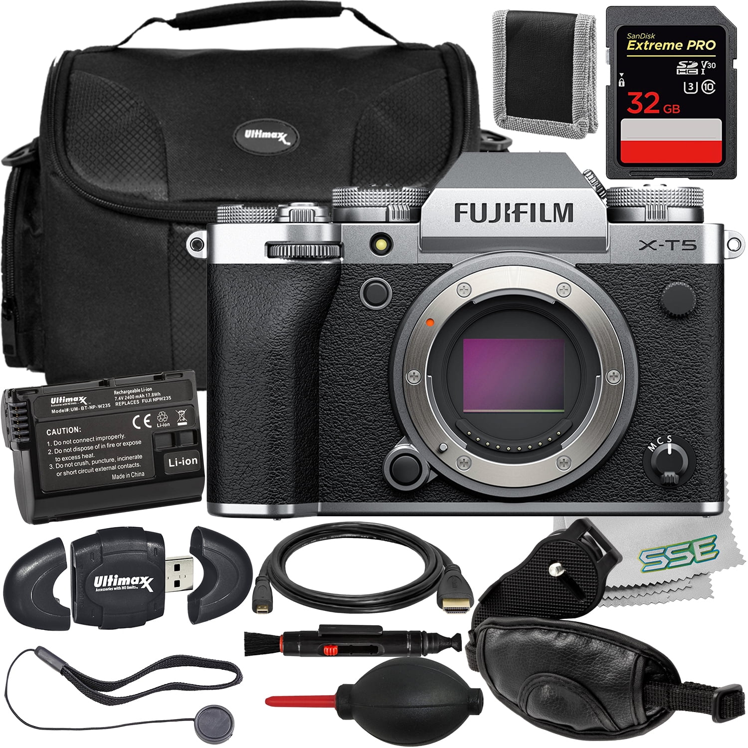 Ultimaxx Essential FUJIFILM X-T5 (Silver, Body Only) Bundle - Includes ...