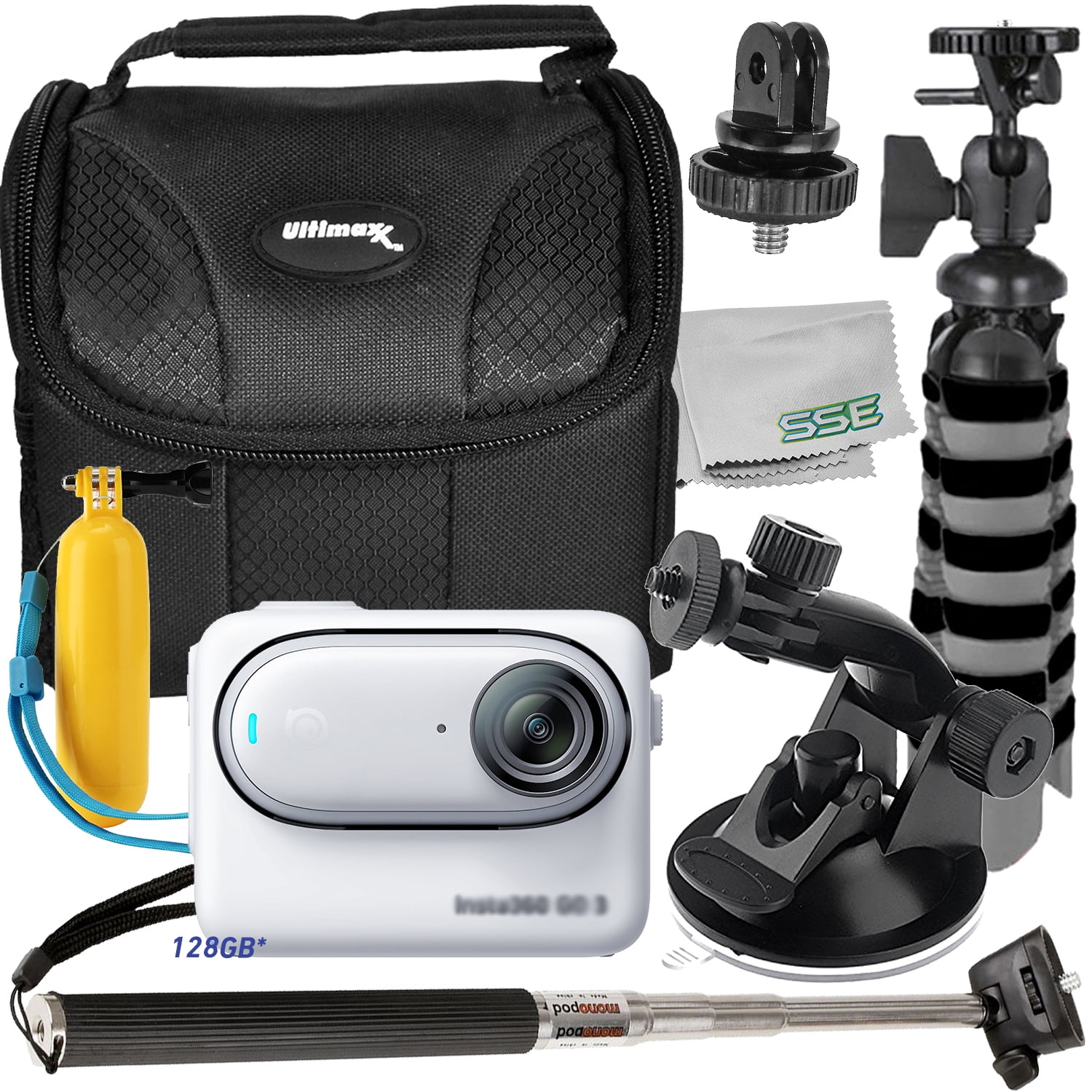 Ultimaxx Essential Insta360 GO 3 Action Camera Bundle (128GB ...