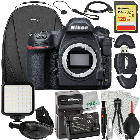 Ultimaxx Essential Nikon D850 DSLR Camera Bundle (Body Only) - Includes: 128GB Extreme Memory Card, Ultra-Bright LED Light Kit & More (23pc Bundle)