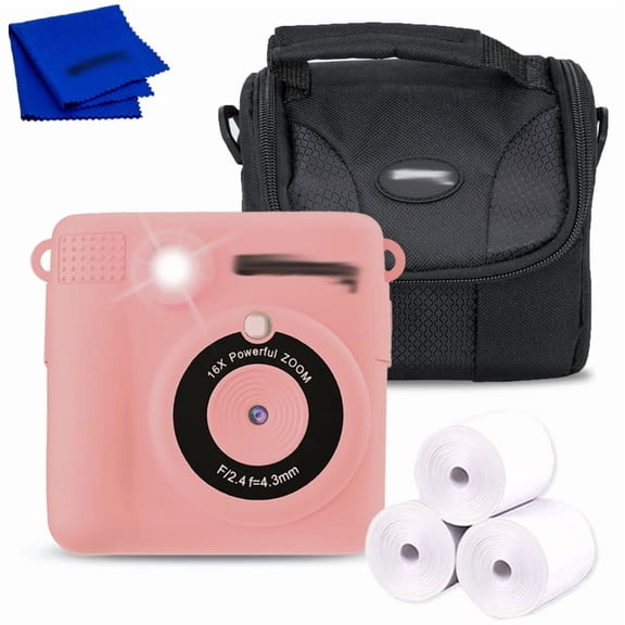 Ultimaxx Instant Print Camera Kids (Pink) 32GB MicroSD w/ 3 Print Rolls GIFT Kit