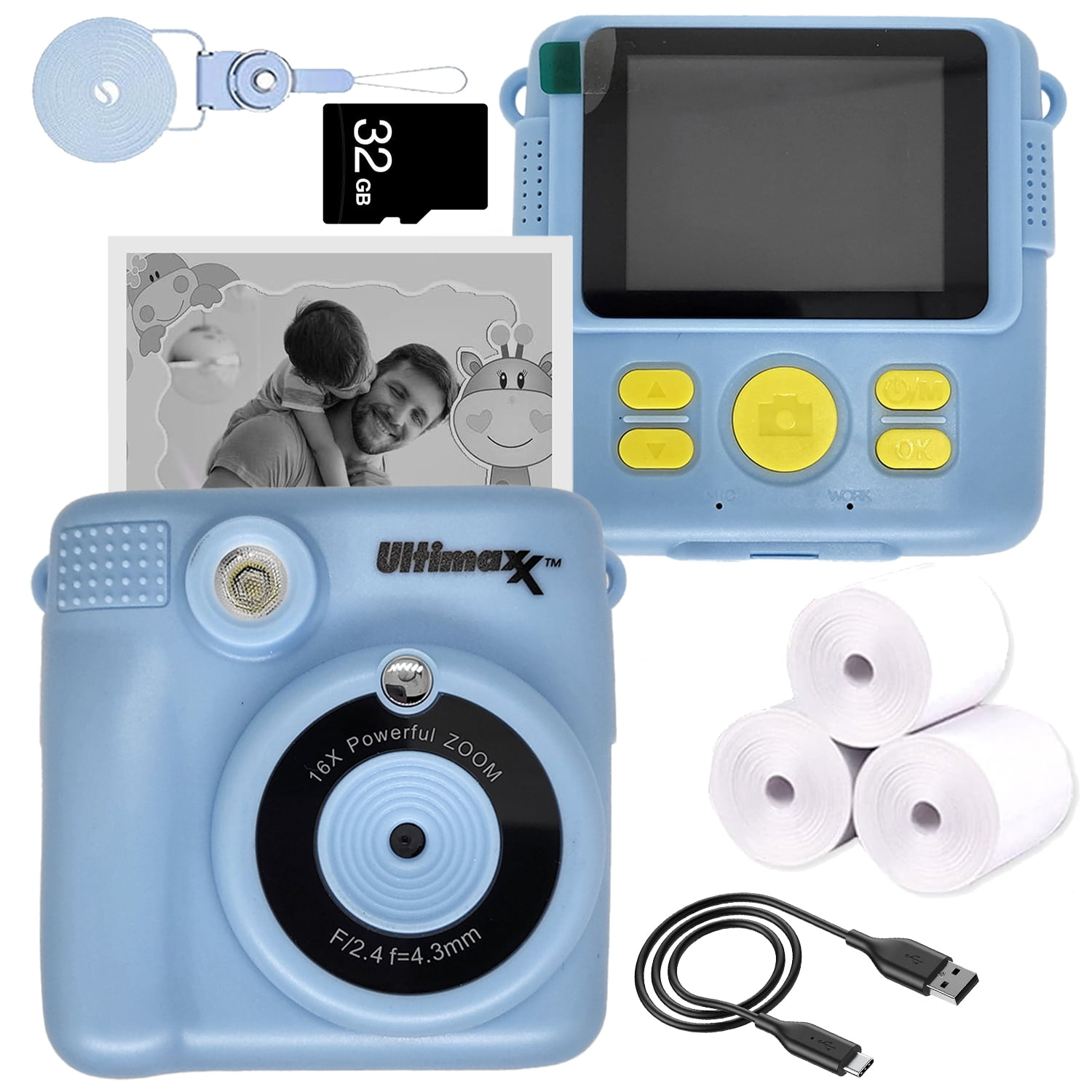 Ultimaxx Kids Instant Digital Camera with Zero Ink Use, Thermal Print