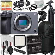 Ultimaxx Sony FX30 Digital Cinema Camera Bundle   Body Only, 2x 128GB SD Cards, LED Light Kit, 2 Spare Batteries & Accessories 24-Piece International Model
