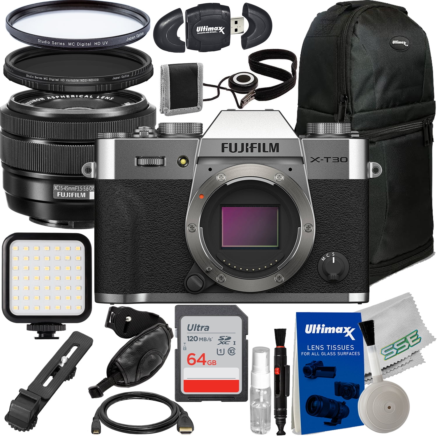 Ultimaxx Starter Kit: FUJIFILM X-T30 II Camera with 15-45mm Lens