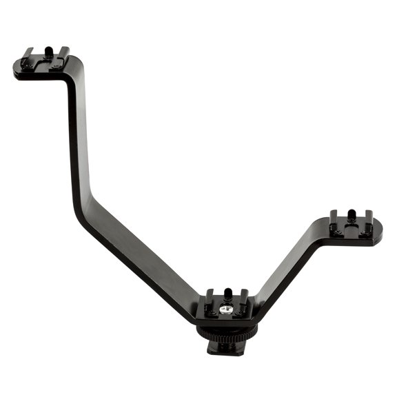 Ultimaxx V Shape Triple 3 Universal Cold Shoe Mount Bracket for DSLR Cameras and Camcorders