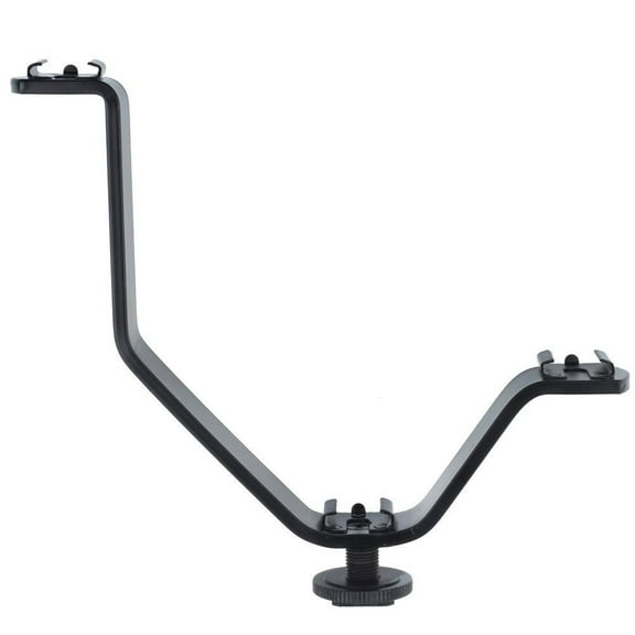 Ultimaxx V Shape Triple 3 Universal Cold Shoe Mount Bracket for DSLR Cameras and Camcorders
