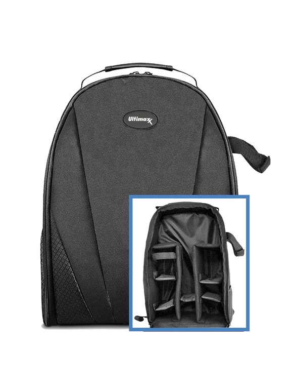 Water-Resistant Camera / Gadget Backpack with Fully Padded / Adjustable Dividers for Customization