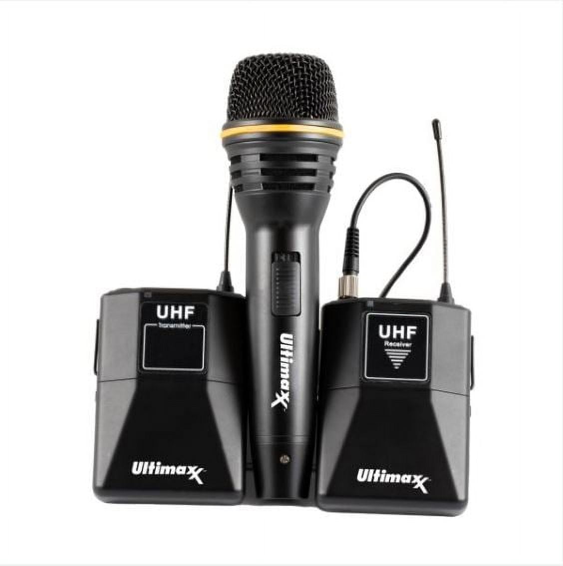 Ultimaxx Wireless Mic Kit with Lavalier Mic, Cables, Carry Case and Handheld Mic
