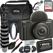 Ultimaxx ZV-1F Vlogging Camera with 64GB Ultra Memory Card, Black