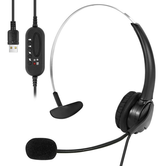 Ultimo USB Wired Headset with Noise Cancelling for PC Laptops and Telephones(2 Pack)